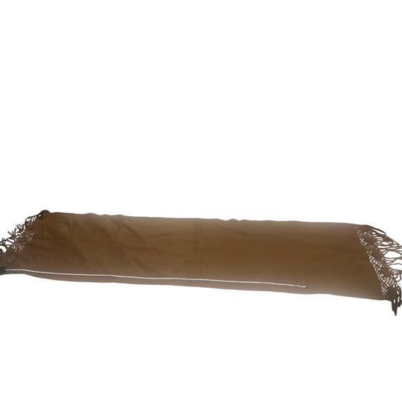 Canotex 100% Alpaca Scarf 90x20in made in Peru crocheted fringe ends brown - Picture 7 of 11